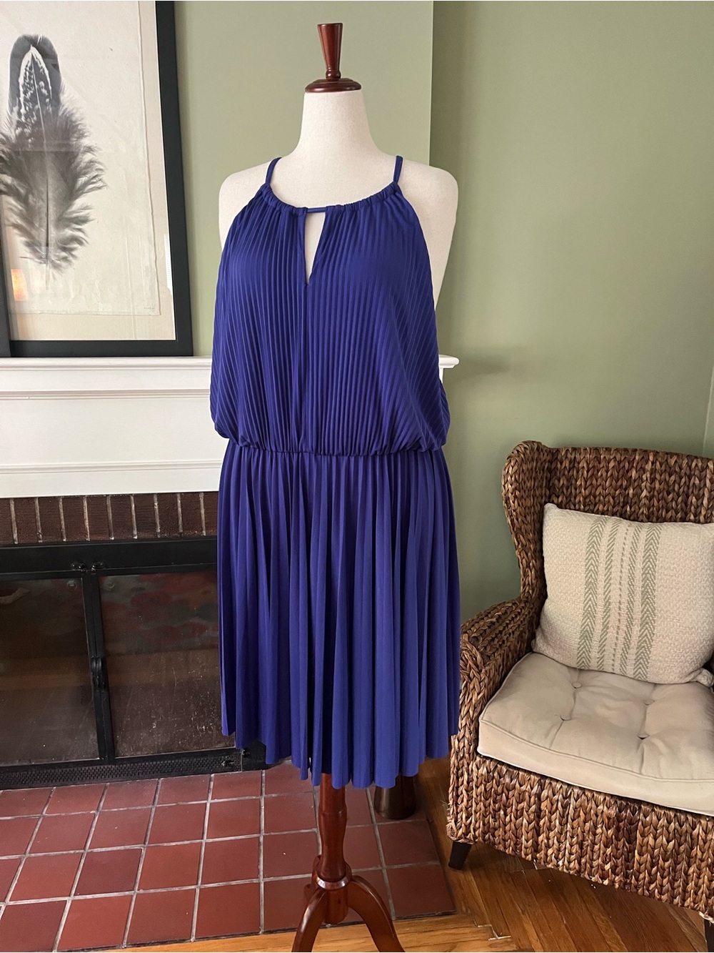 Lane Bryant Accordion Pleated Cobalt Blue Midi Dress | NWT | Size 22/24